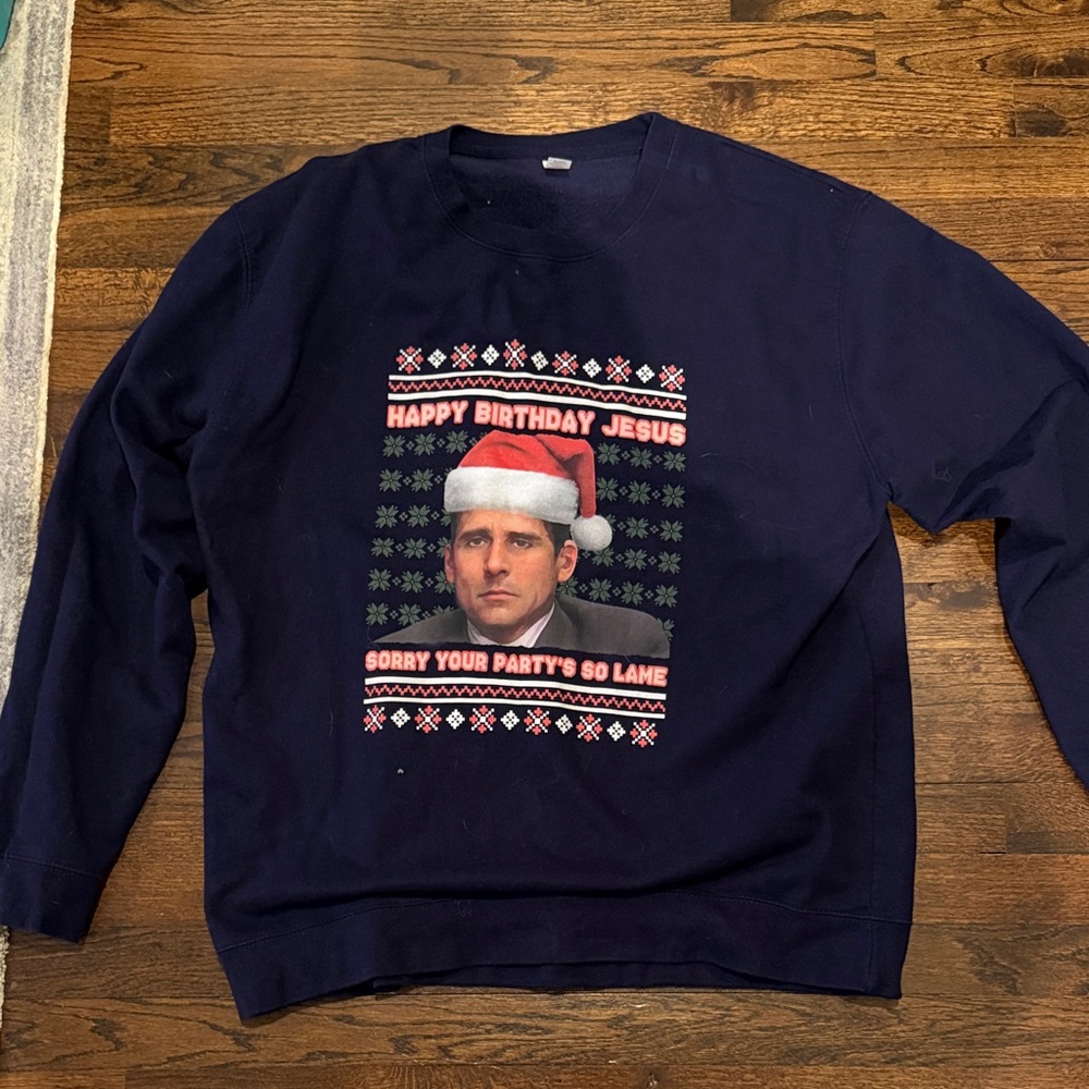 Navy Blue Michael Scott  Christmas Sweater